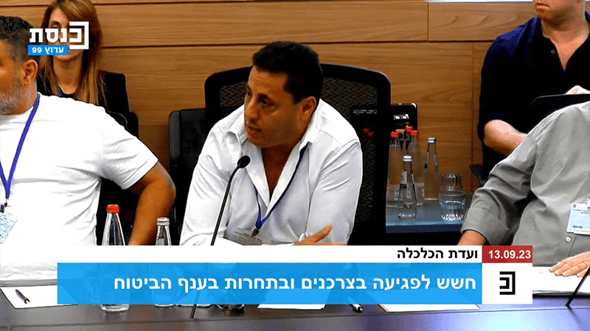 צילום מסך: אסף בנאי מנכל פרופיט בוועדת הכלכלה